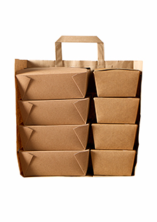 Natural Kraft Flat Handle Carryout Bag, 11x6x11, #1904