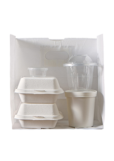 White Kraft Die-Cut Handle Carry-Out Bag #1913DC