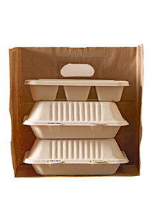 Natural Kraft Die-Cut Handle Carry-Out Bag, 11x6x11, #1914DC Inside capacity